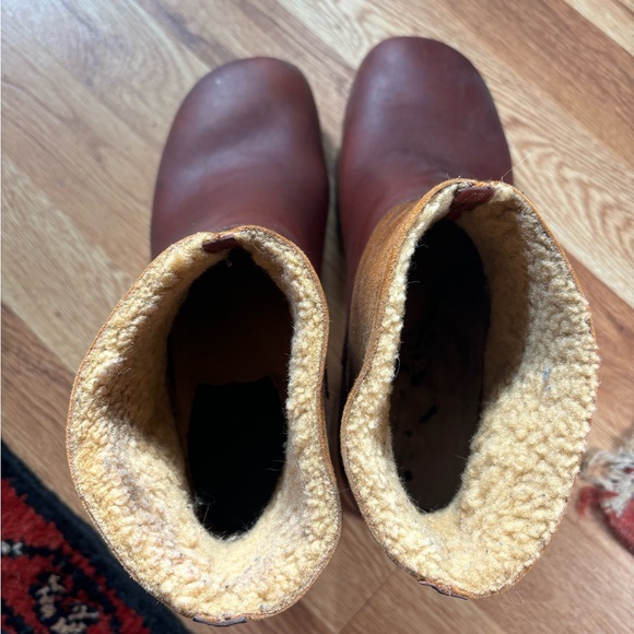 Swedish Hasbeens shearling lined clog boot heels - Picture 2 of 6